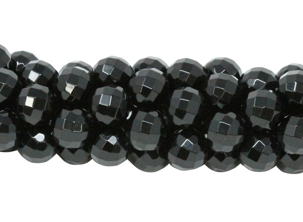 Black Onyx A Grade Polished 12mm Faceted Round - 64 Cut