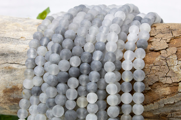 Cloudy Quartz Matte 6mm Round