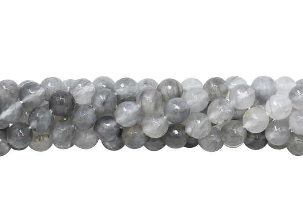Cloudy Quartz Polished 8mm Faceted Round