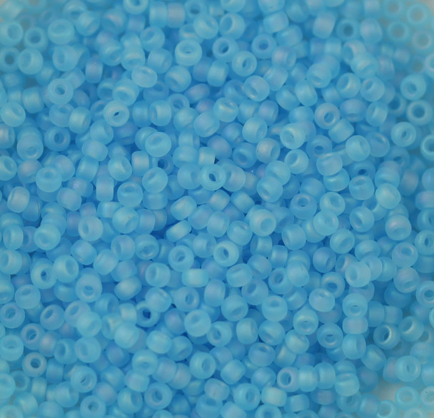 Size 11 Miyuki Seed Beads -- 148FR Transparent Light Blue AB Matte