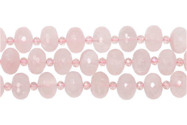 Rose Quartz Polished 18x12mm Faceted Rondelle