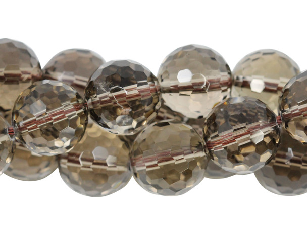 Smoky Quartz A Grade Polished 12mm Faceted Round