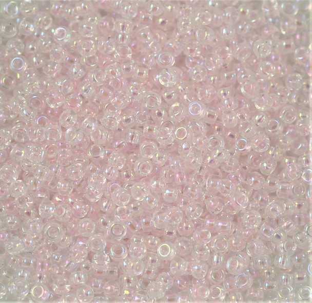 Size 11 Miyuki Seed Beads -- 265 Transparent Pale Pink AB