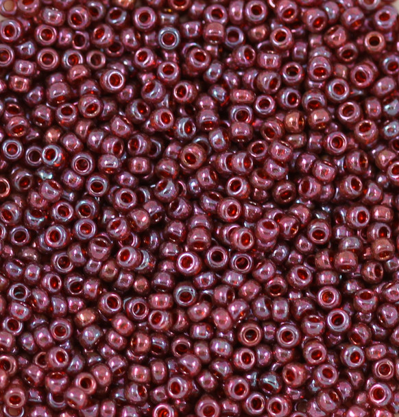 Size 11 Miyuki Seed Beads -- 313 Cranberry / Gold Luster