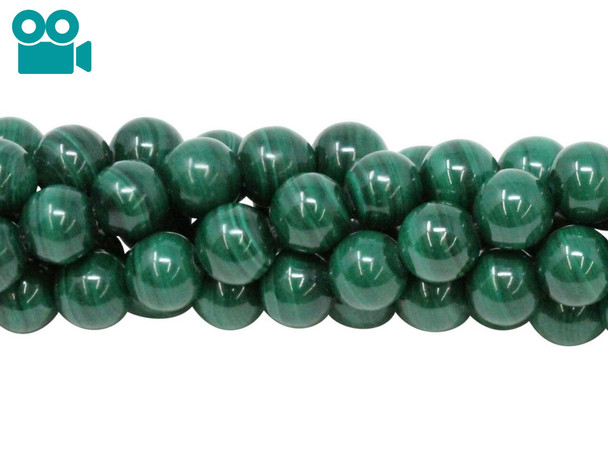 Malachite Grade A Polished 8mm Round