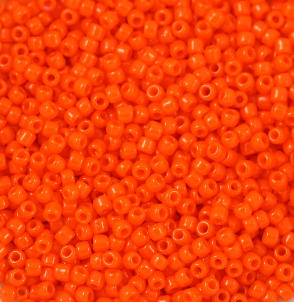Size 11 Miyuki Seed Beads -- 406 Opaque Orange