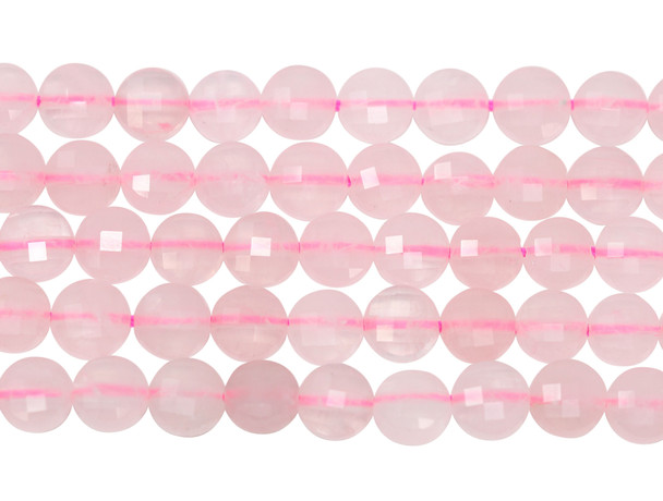 Rose Quartz Grade A Polished 6mm Faceted Coin