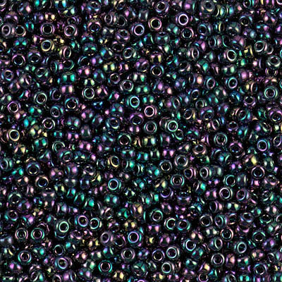 Size 11 Miyuki Seed Beads -- 455D Metallic Purple / Green Iris