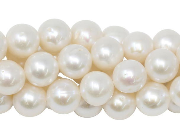 White Freshwater Pearls 9-10mm Semi Round