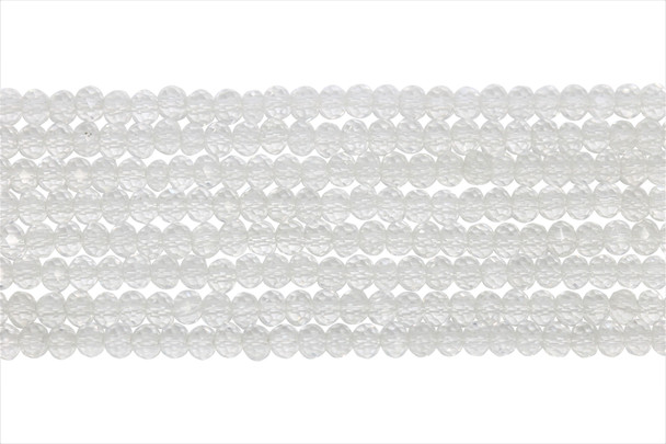 Glass Crystal Polished 2.5x3mm Faceted Rondelle - Transparent Crystal