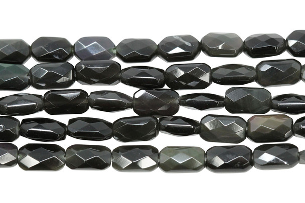 Black Obsidian Polished 9x5mm Faceted Rectangle