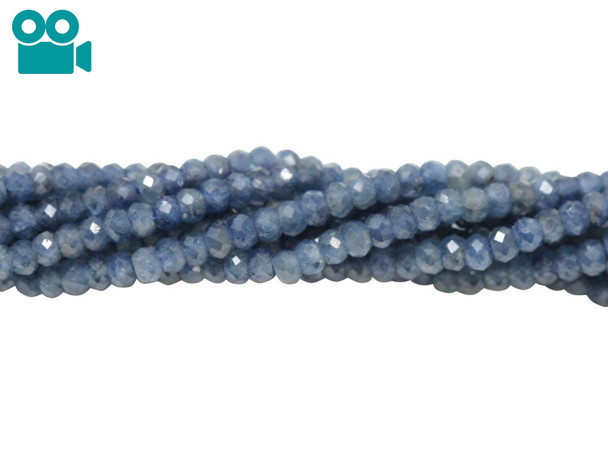 Blue Sapphire Polished 2.5x2mm Faceted Rondelle