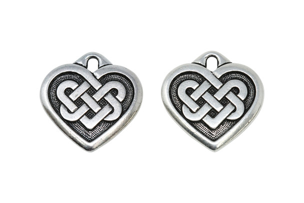 Silver Plated 19x19.25mm Large Celtic Heart Charm