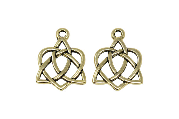 Gold Plated 15.7x20.6mm Small Open Celtic Heart Charm