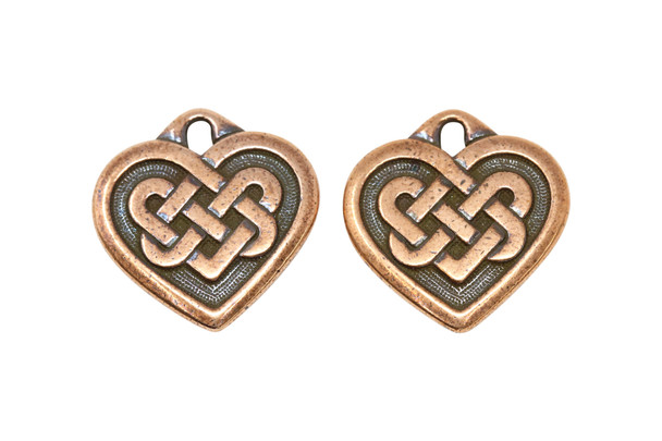 Copper Plated 19x19.25mm Large Celtic Heart Charm