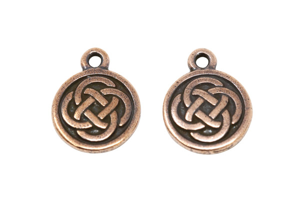Copper Plated 11.75x15mm Celtic Round Charm
