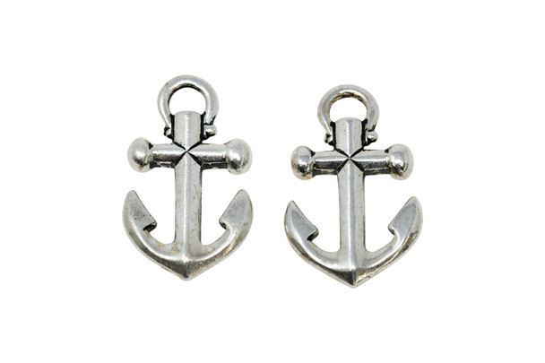 Silver Plated 11.75x19.5mm Small Anchor