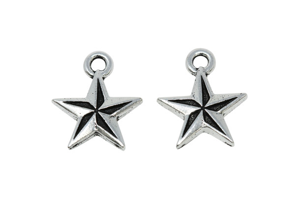 Silver Plated 15x18mm Nautical Star Charm
