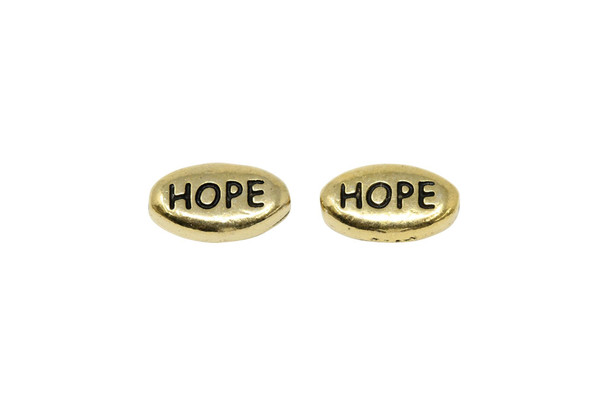 Gold Plated 10.75x6mm Hope Bead