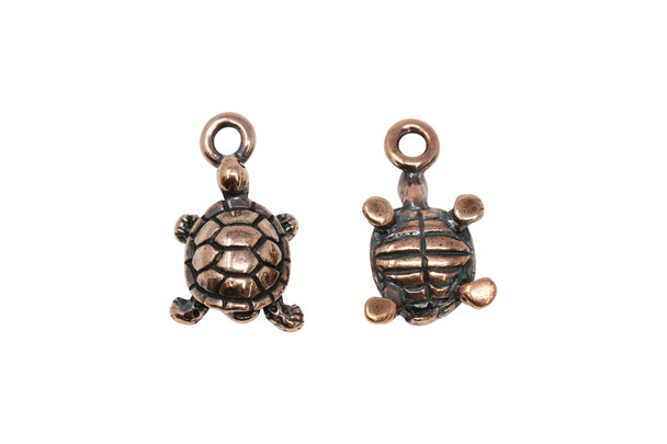 Copper Plated 11.25x18.75mm Turtle Charm