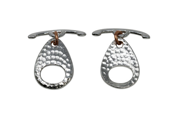 Ellipse Toggle Bar and Eye - Rhodium Plated