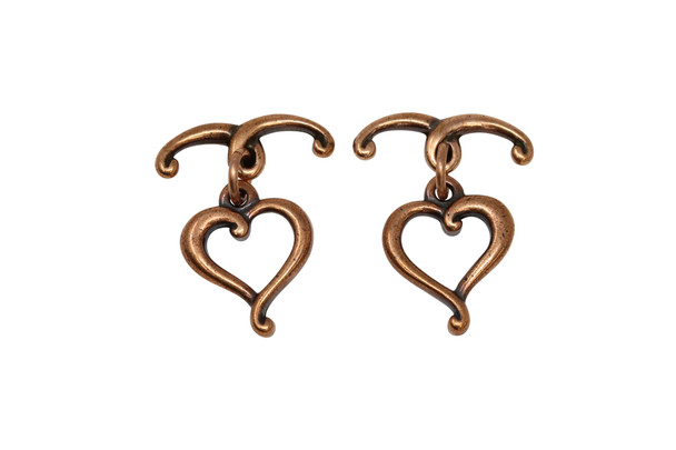 Copper Plated 14x19.25mm Jubilee Toggle Bar and Eye