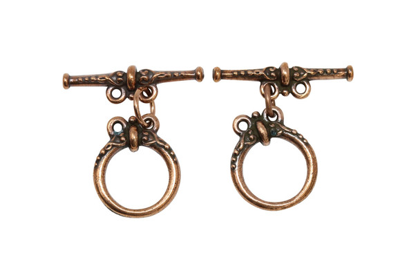 Copper Plated 14.75x24.25mm 2 Strand Heirloom Toggle Bar and Eye