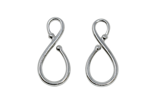 Rhodium Plated 16x32.8mm Large Classic Hook