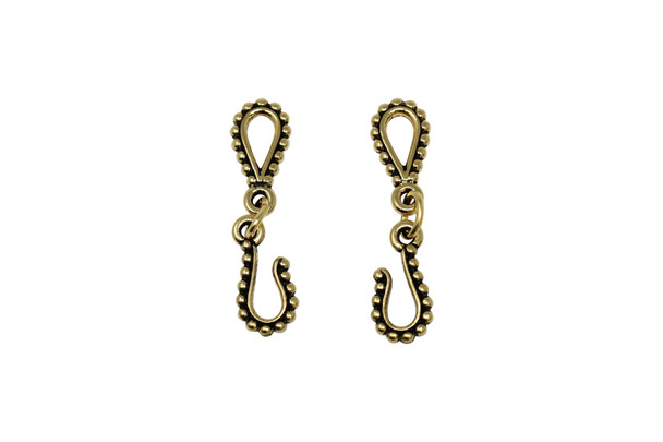 Gold Plated 7.25x14.25mm Beaded Hook & Eye