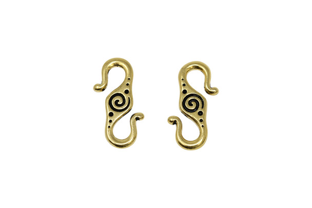 Gold Plated 10.75x23.5mm Spiral S Hook
