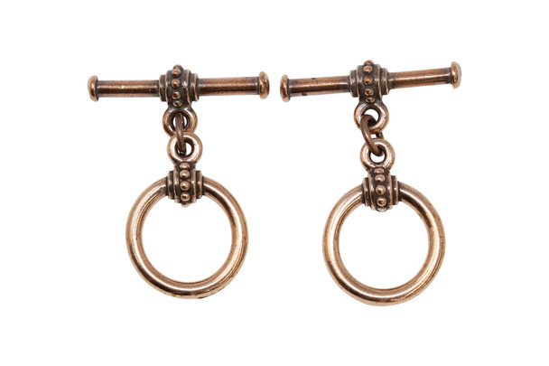 Copper Plated 16.75x25mm Large Beaded Toggle Bar and Eye