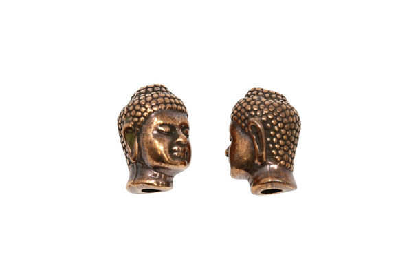 Copper Plated 9.75x14mm Large Hole Buddha Bead