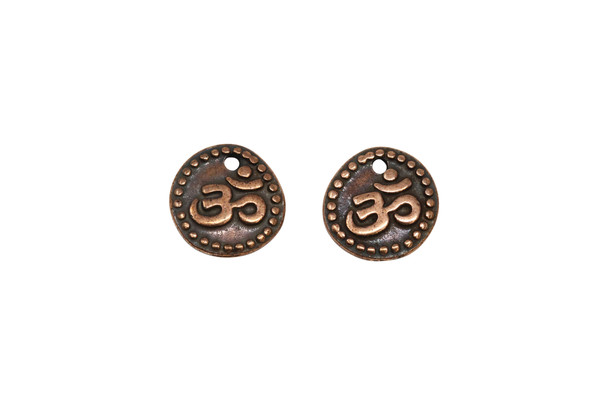 Copper Plated 10.75x10.75mm Om Coin Charm