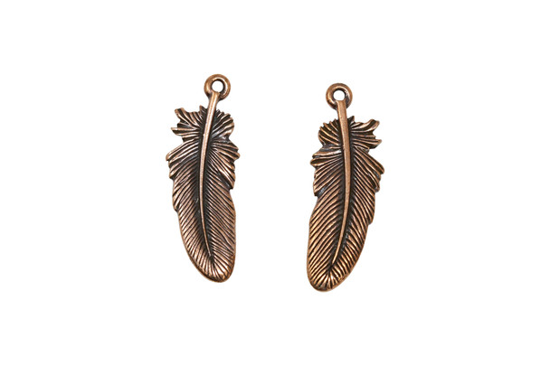 Copper Plated 10.5x29.5mm Large Feather