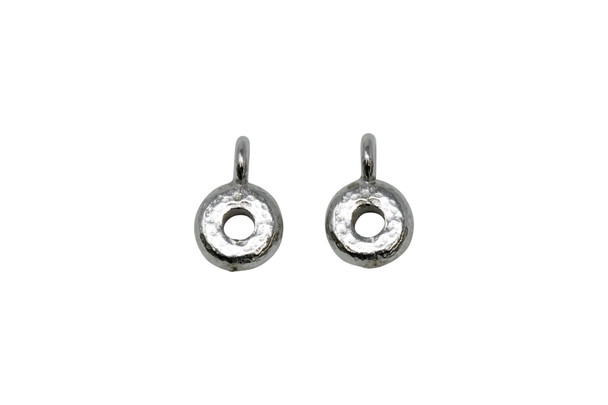 White Bronze Plated Hammered Spacer Bail