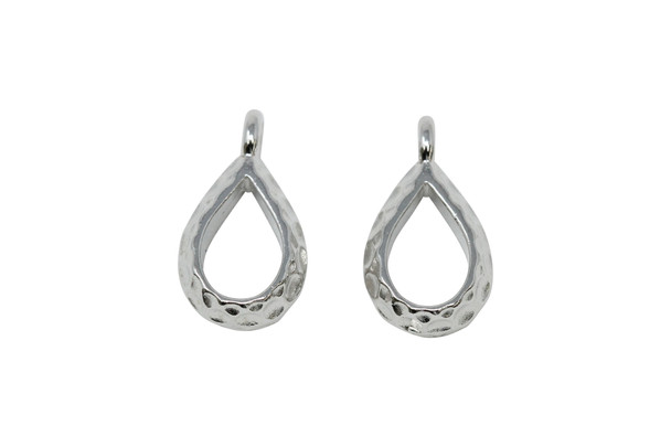 Rhodium Plated 10x18mm Hammertone Bail