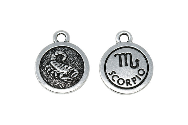 Silver Plated 15.75x18.75mm Scorpio Charm