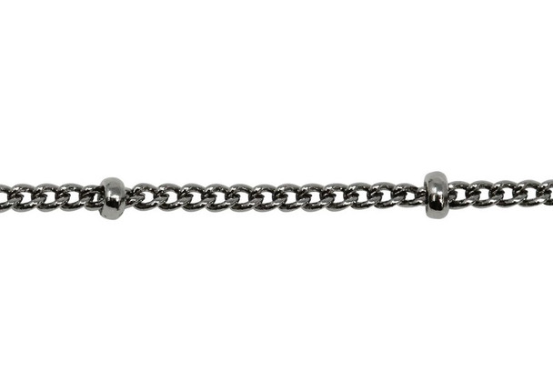 Gunmetal 2mm Satellite Curb Chain - Sold By 6 inches