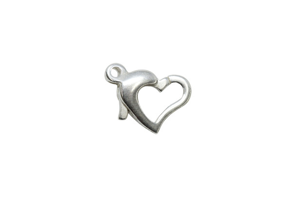 Sterling Silver 9.5x8mm Heart Clasp