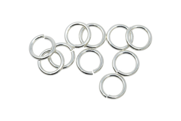 Sterling Silver 6mm Round 19 Gauge OPEN Jump Rings - 10 Pieces