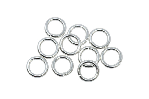 Sterling Silver 6mm Round 18 Gauge OPEN Jump Rings - 10 Pieces