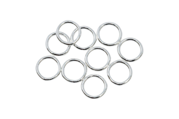 Sterling Silver 6mm Round 21 Gauge CLOSED Jump Rings - 10 Pieces