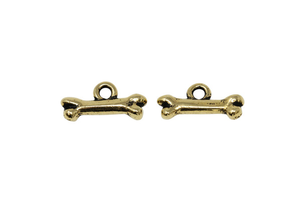 Gold Plated 7.5x16mm Bone Charm