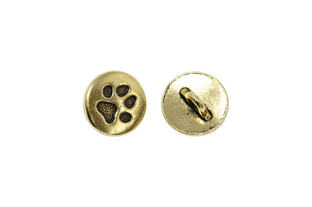 Small Paw Button - Gold Plated