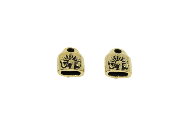 Gold Plated 8.75x10mm Blossom Crimp End Cap