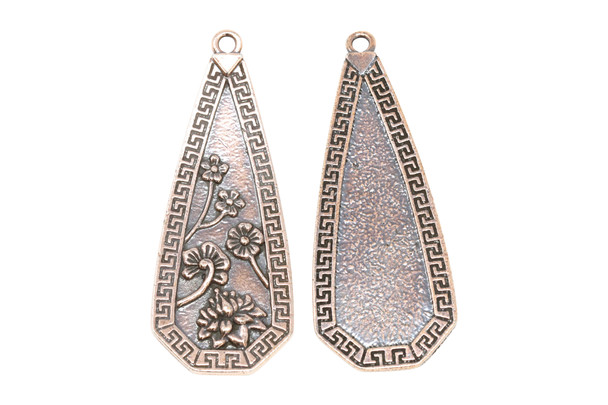 Copper Plated 23x58mm Blossom Pendant