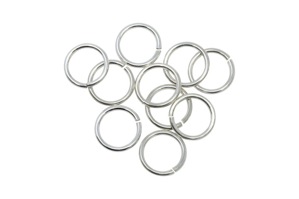 Sterling Silver 8mm Round 19 Gauge OPEN Jump Rings - 10 Pieces