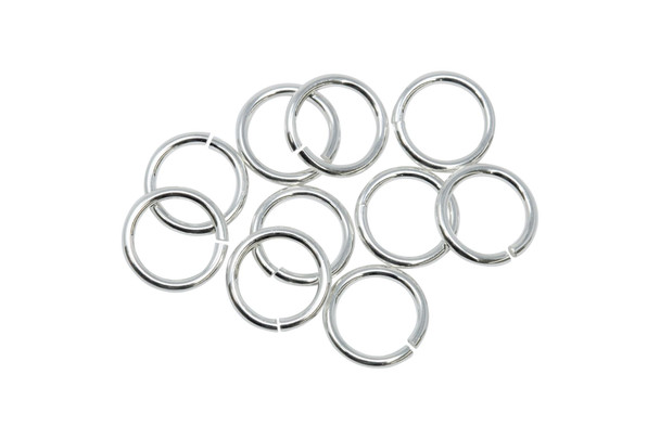 Sterling Silver 8mm Round 18 Gauge OPEN Jump Rings - 10 Pieces