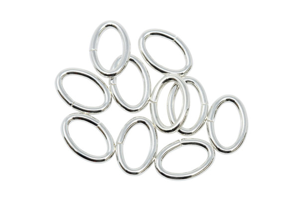Sterling Silver 6.4x9.6mm Oval 16 Gauge OPEN Jump Rings - 10 Pieces