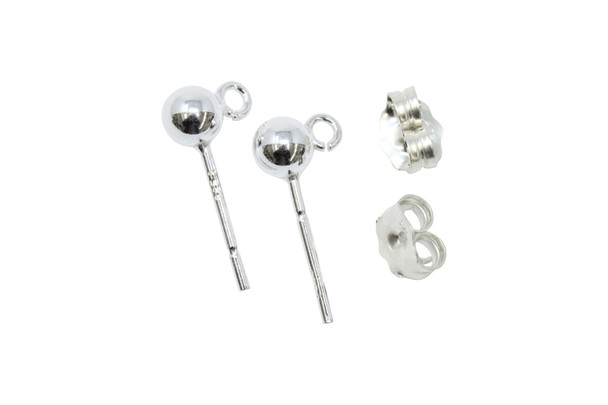Sterling Silver 4mm Ball Earrings - Sold as a Pair